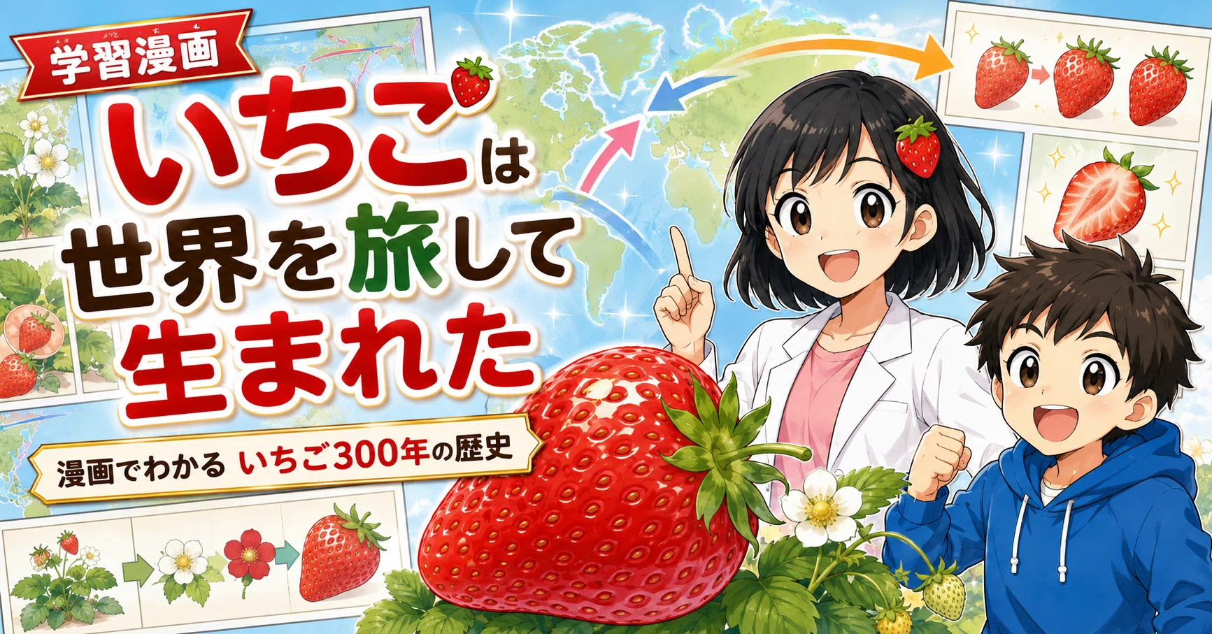🍓いちごは世界を旅して生まれた。漫画でわかる「いちご300年の歴史