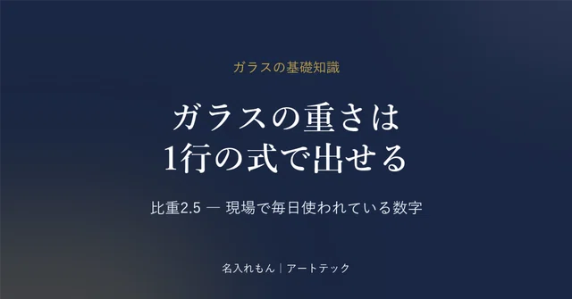 ガラスの重さは、たった1行の式で出せる ― 「比重2.5」の話