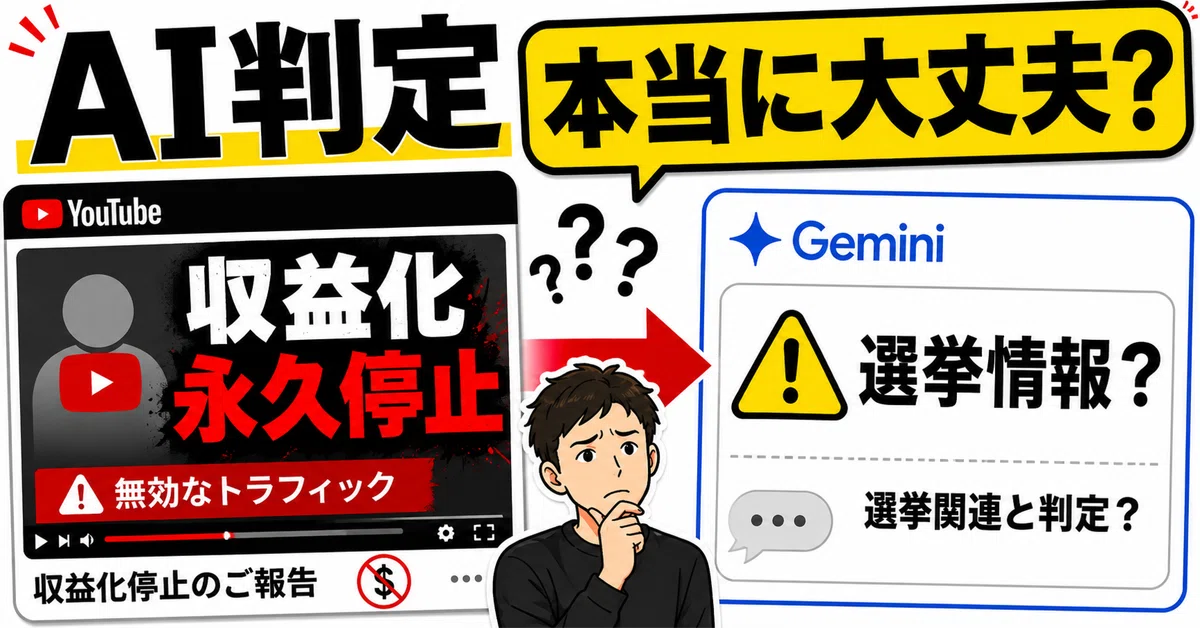 YouTubeの収益化停止はAIの誤判定もある？Geminiの謎判定を見て思った