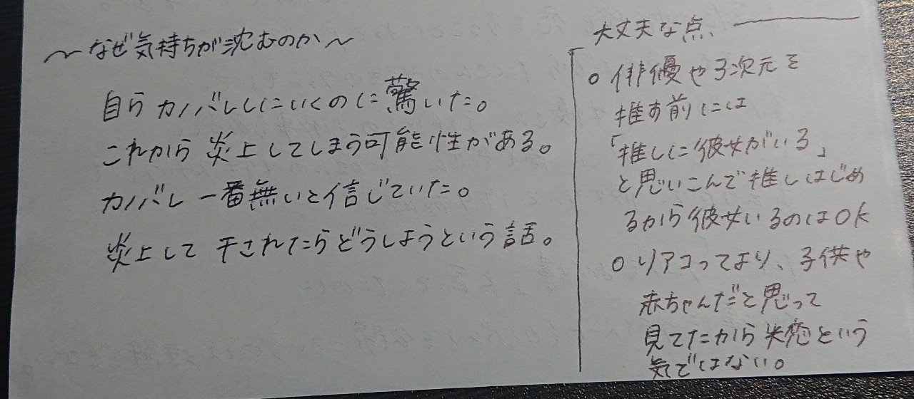 推しがカノバレしたらどうする と Note