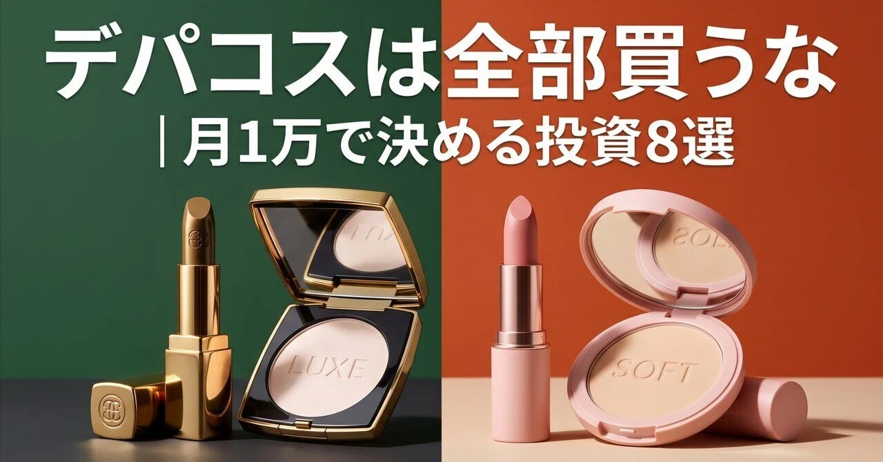 デパコスは全部買うな｜月1万で決める投資8選｜ひろと@人生hack