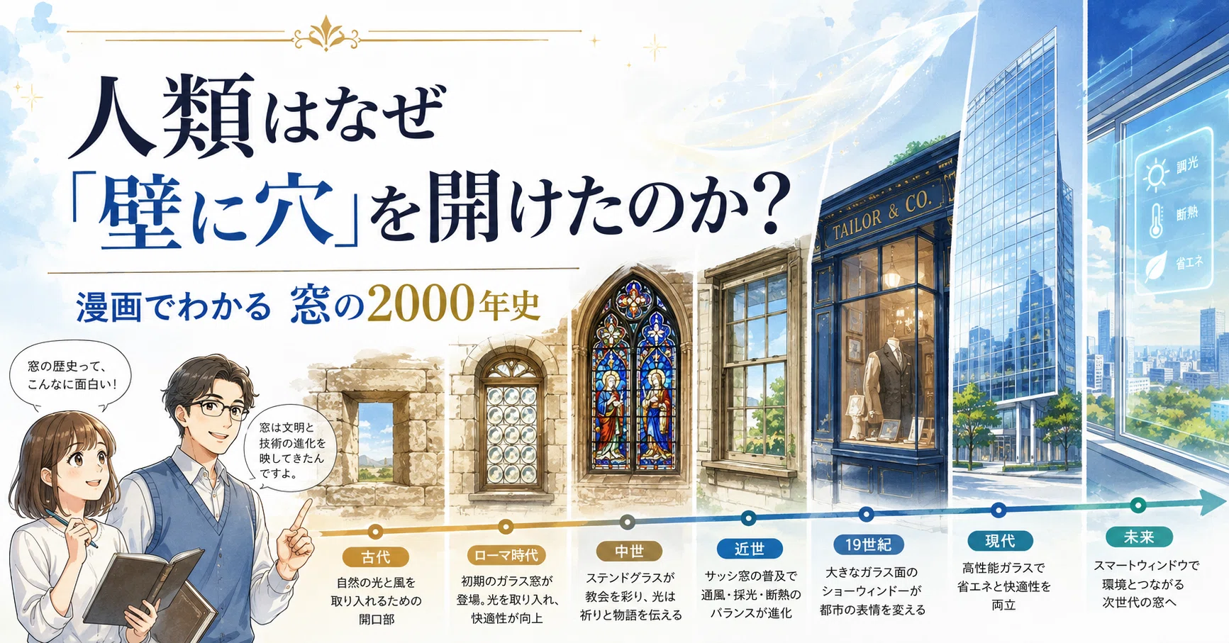 人類はなぜ「壁に穴」を開けたのか？ 漫画でわかる窓の2000年史｜GPT