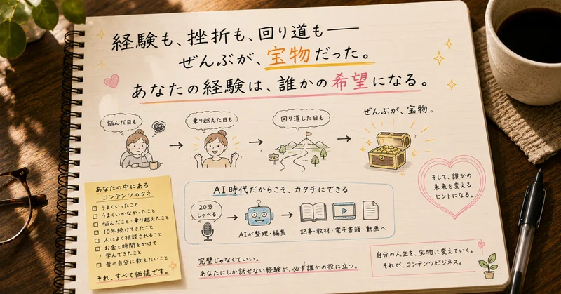 自分の人生を宝物に変える｜AI時代のコンテンツビジネスの作り方