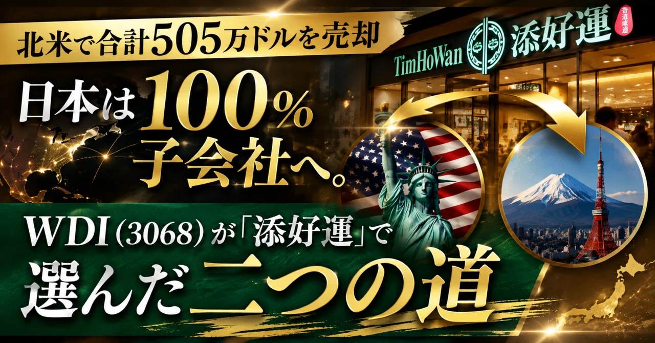 WDIが「添好運」を北米で売却、日本は完全子会社化へ 外食ブランド展開の再編が浮き彫りに