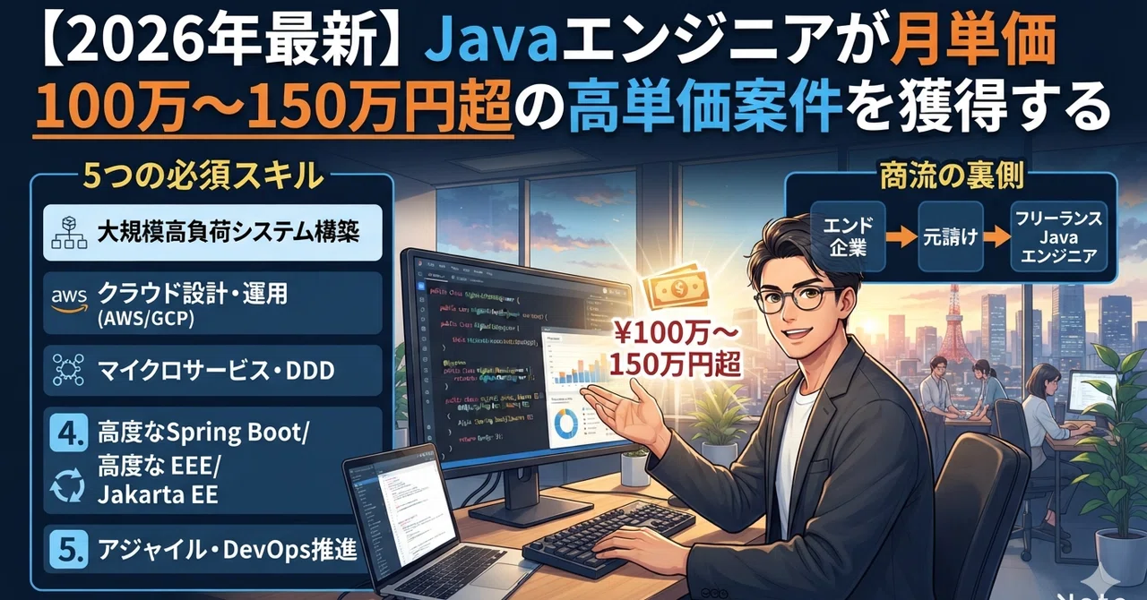 2026年最新】Javaエンジニアが月単価100万〜150万円超の高単価案件を