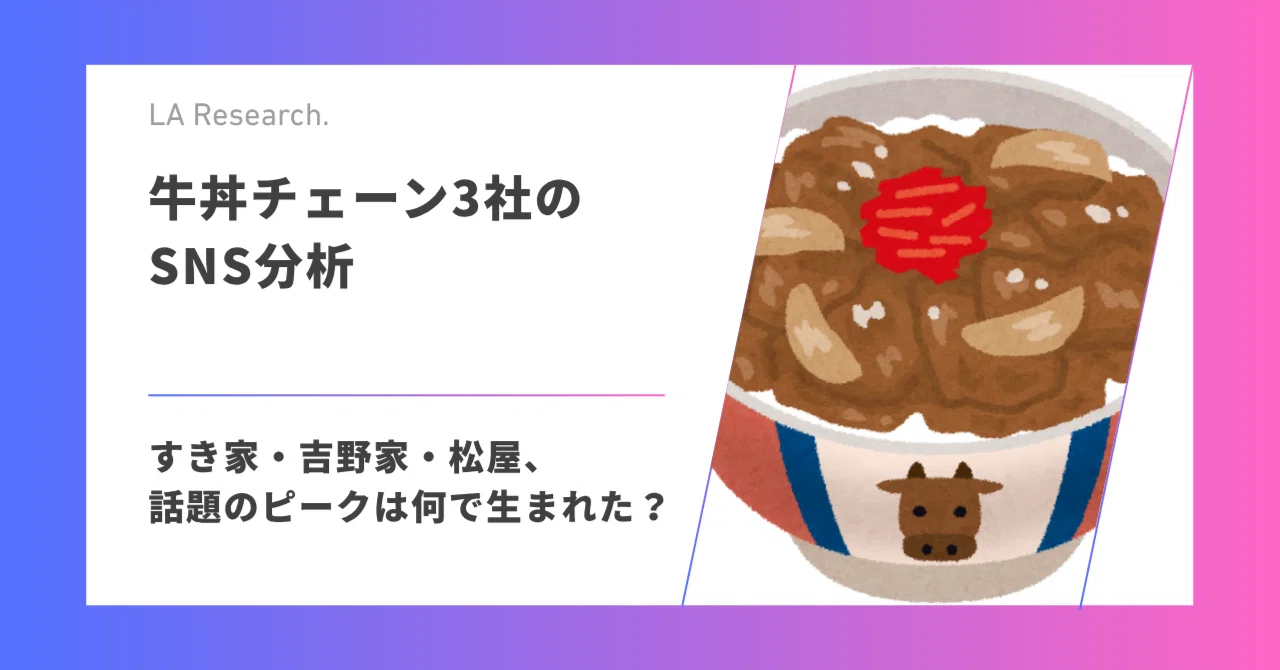 牛丼チェーン3社のSNS分析 26年7月のサムネイル