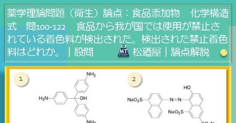 松廼屋 論点解説 薬剤師国家試験対策ノート問100 122 衛生 論点 食品添加物 Matsunoya Note 松廼屋 論点解説 薬剤師国家試験対策ノート問100 122 衛生 論点 食品添加物 Matsunoya Note