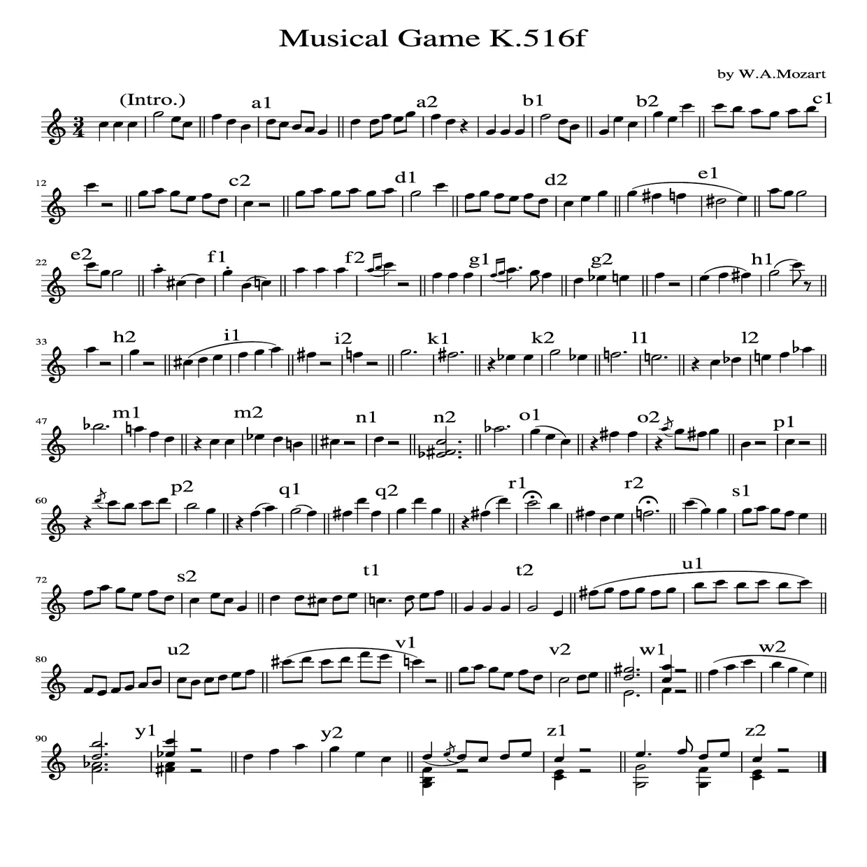 モーツァルト 楽譜 直筆 モーツァルトの自動作曲システム 音楽帳工房