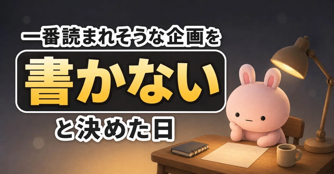 I Decided Not to Write the Project Most Likely to Get Read｜虚無うさぎ｜AI動画と ...