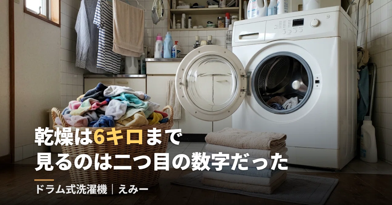 ドラム式洗濯機で後悔した理由。12kgでも乾燥は6kg、見るのは後ろの