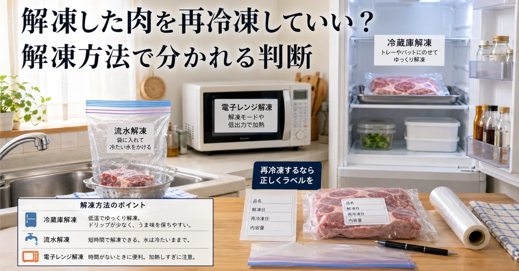解凍 した 肉 いつまで