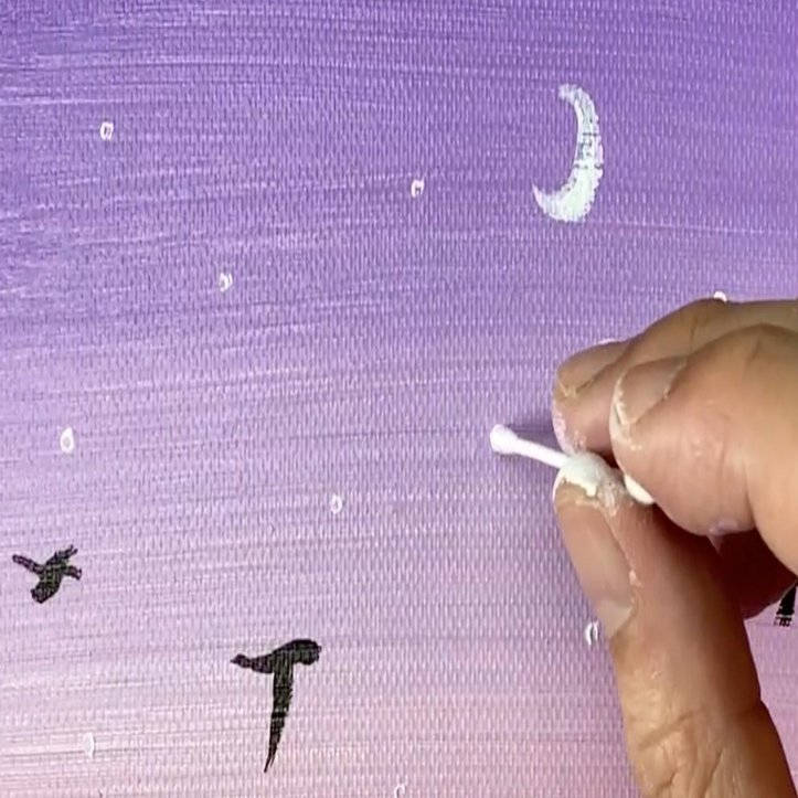 アクリル絵の具を使用した 紅の空を飛ぶ鳥 の描き方 初心者が簡単に絵を描く方法 Junya Art Note
