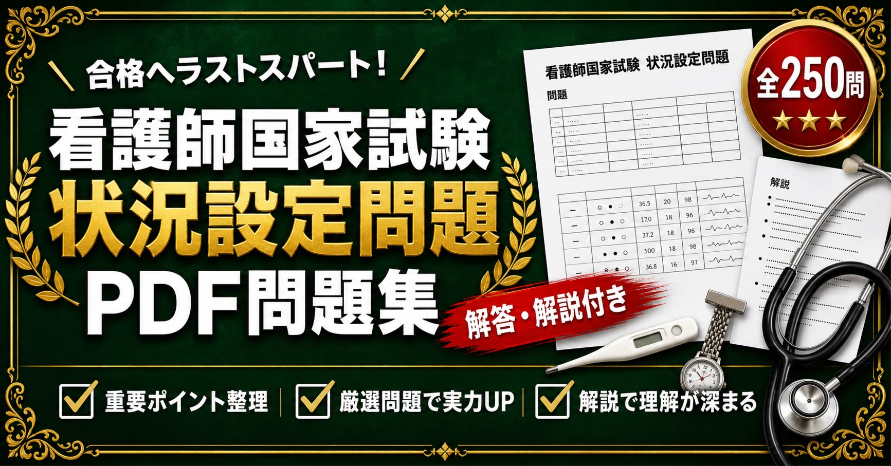 必修・一般状況・母性点数上げたい方❗️対策カード 3セット売り 最新統計 看護師国家試験 状況設定問題 対策問題集 1事例3問の連問形式 四肢択一