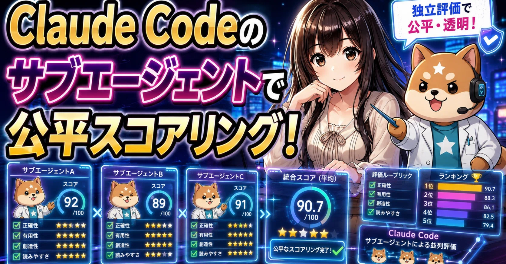 Claude Codeのサブエージェントで公平スコアリング！AI評価の「順番