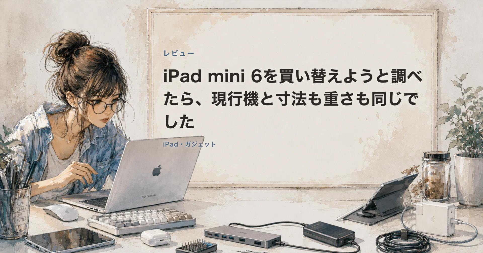 iPad mini 6を買い替えようと調べたら、現行機と寸法も重さも同じで