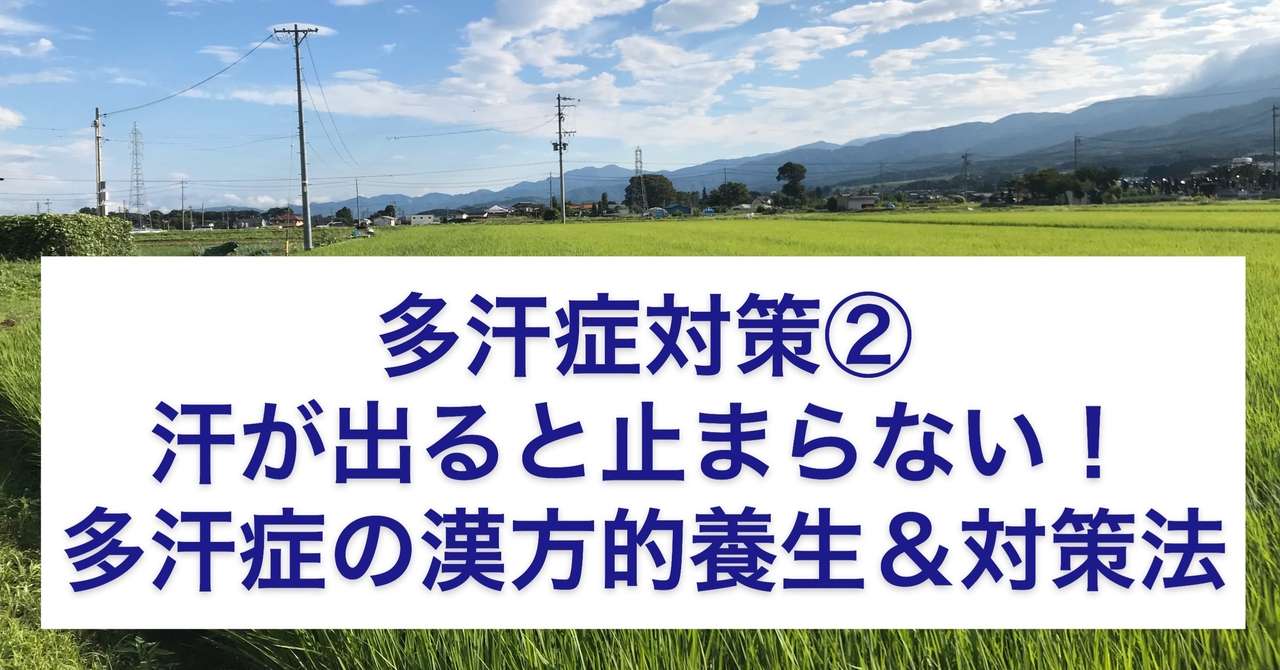 多汗症対策 汗が出ると止まらない 多汗症の漢方的養生 対策法 コータの漢方的養生チャンネル 早川弘太 国際中医専門員 国際中医師 Note