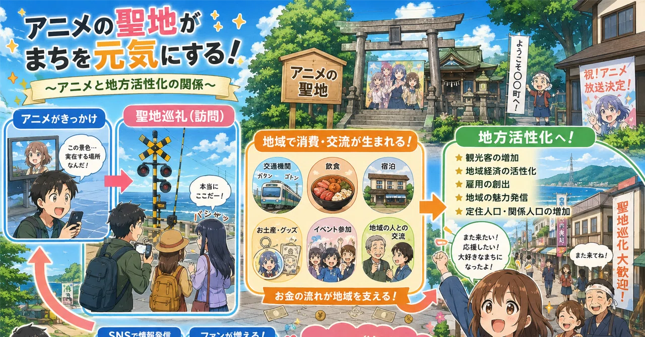 🇯🇵アニメの聖地と地方活性化(日本語・英語)｜アメリカ経済論