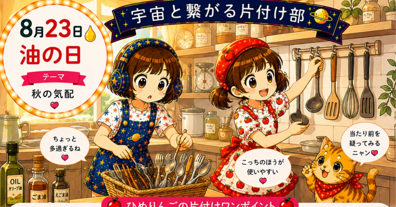夏仕舞いから秋を迎える片付け8月23日「油の日」🍂|宇宙と繋がる片付け部