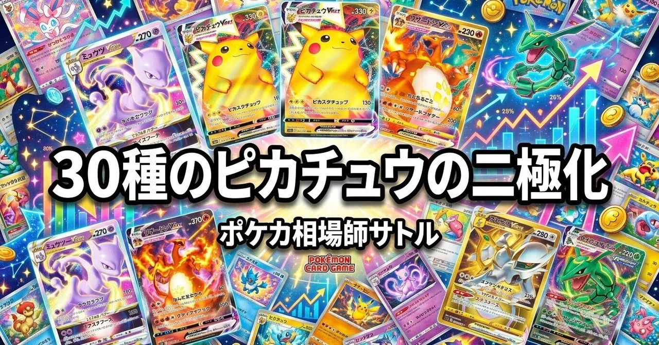 30種のピカチュウは必ず二極化する｜誰も見ていない分散構造を、投資