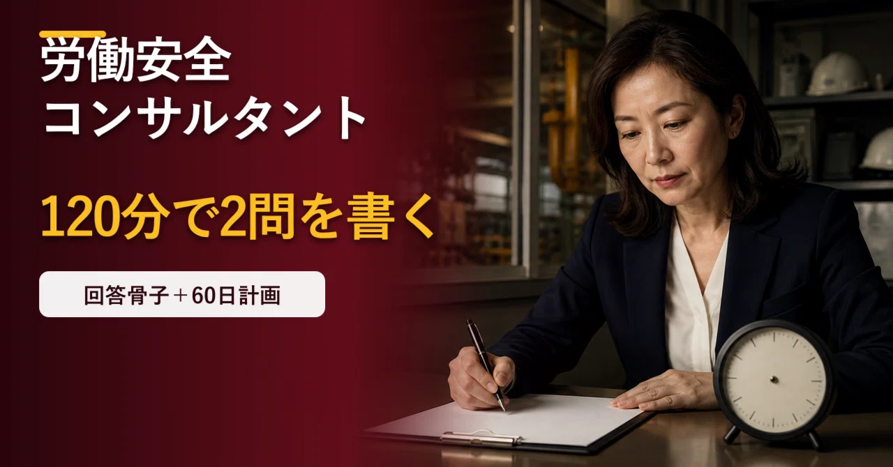 2026年度】労働安全コンサルタント筆記｜専門科目の記述式2問を120分で