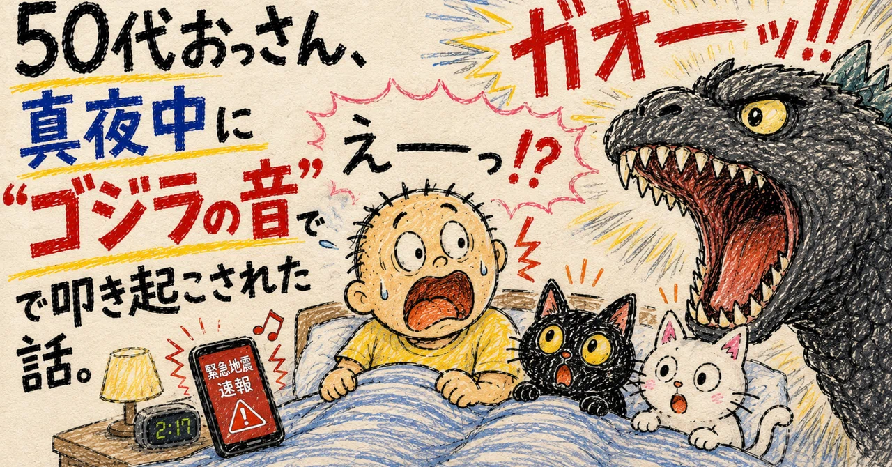 50代おっさん、真夜中に“ゴジラの音”で叩き起こされた話。｜にくこね