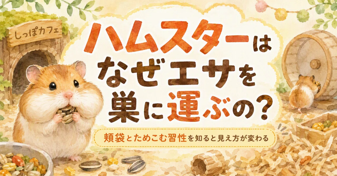 ハムスターはなぜエサを巣に運ぶの?|頬袋とためこむ習性を知ると見え方が変わる|しっぽのある暮らし
