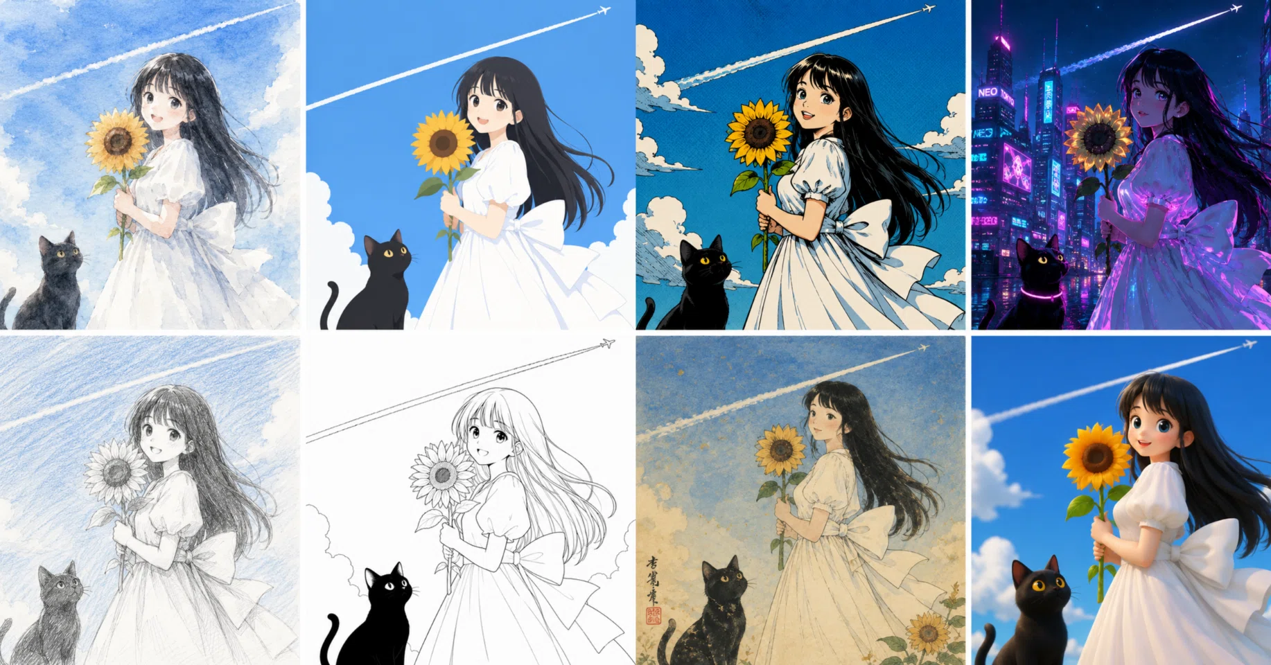 ChatGPTに8種類の画風でイラストを描いてもらった話｜やまもと