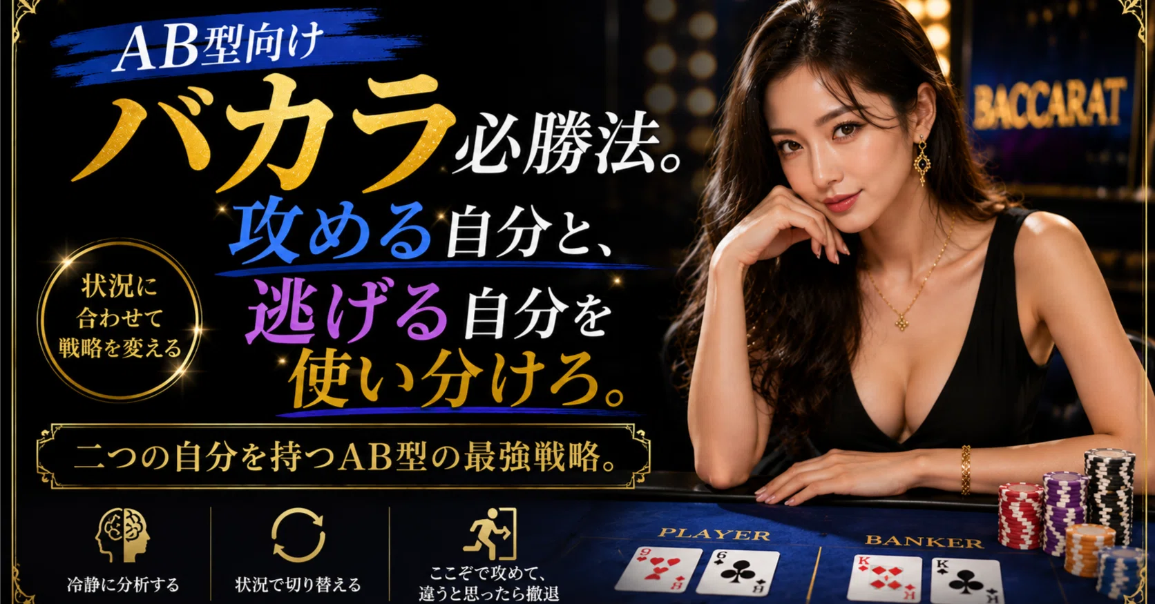 AB型向けバカラ必勝法。攻める自分と、逃げる自分を使い分けろ