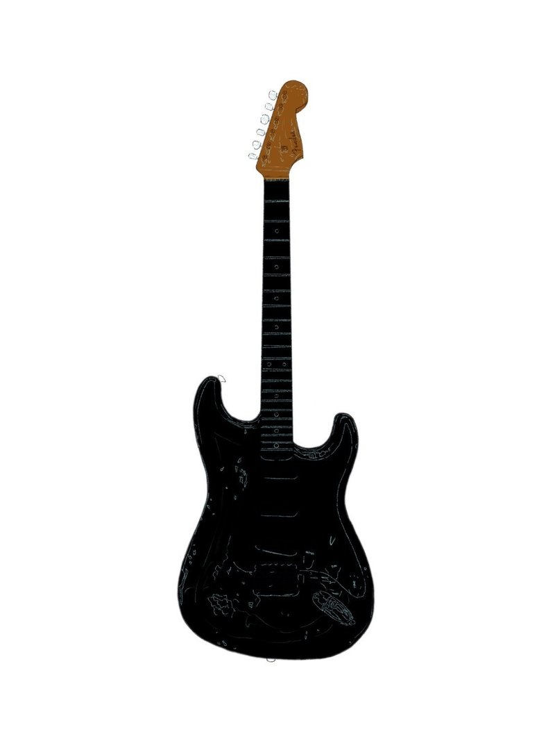 推しギタリストのストラトを描く 陸河童 Note
