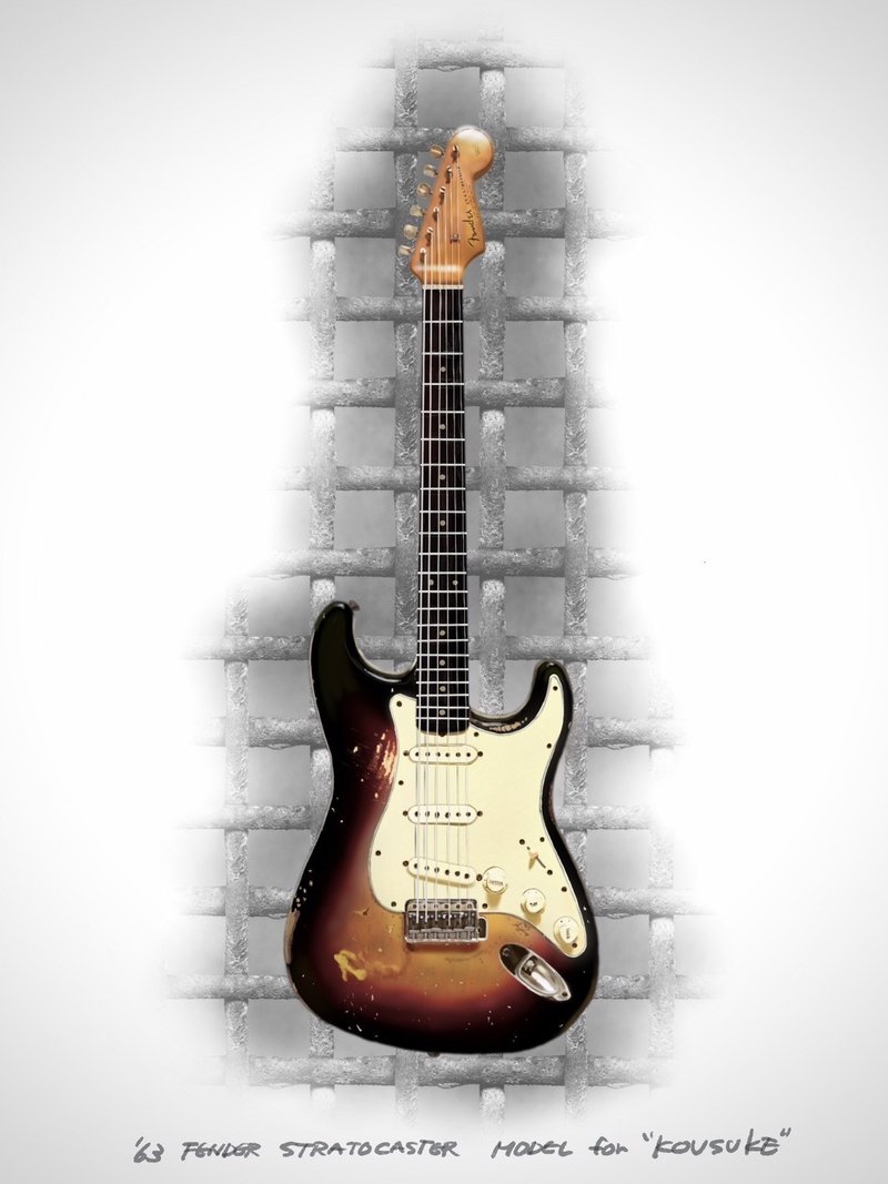 推しギタリストのストラトを描く 陸河童 Note