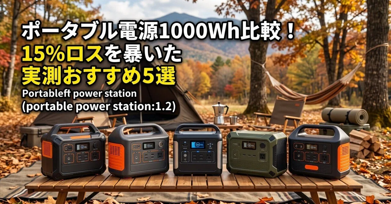 ポータブル電源1000Wh比較！15%ロスを暴いた実測おすすめ5選｜ちよ