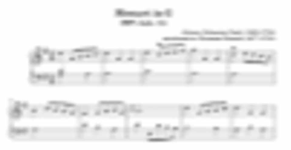 ピアノ楽譜 バッハ メヌエット ト長調 Bwv Anh 114 指使いあり Pianos