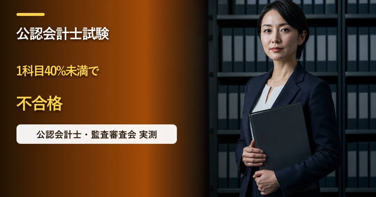 2026年最新】公認会計士試験合格対策｜最終7.4％・1科目40％未満の足