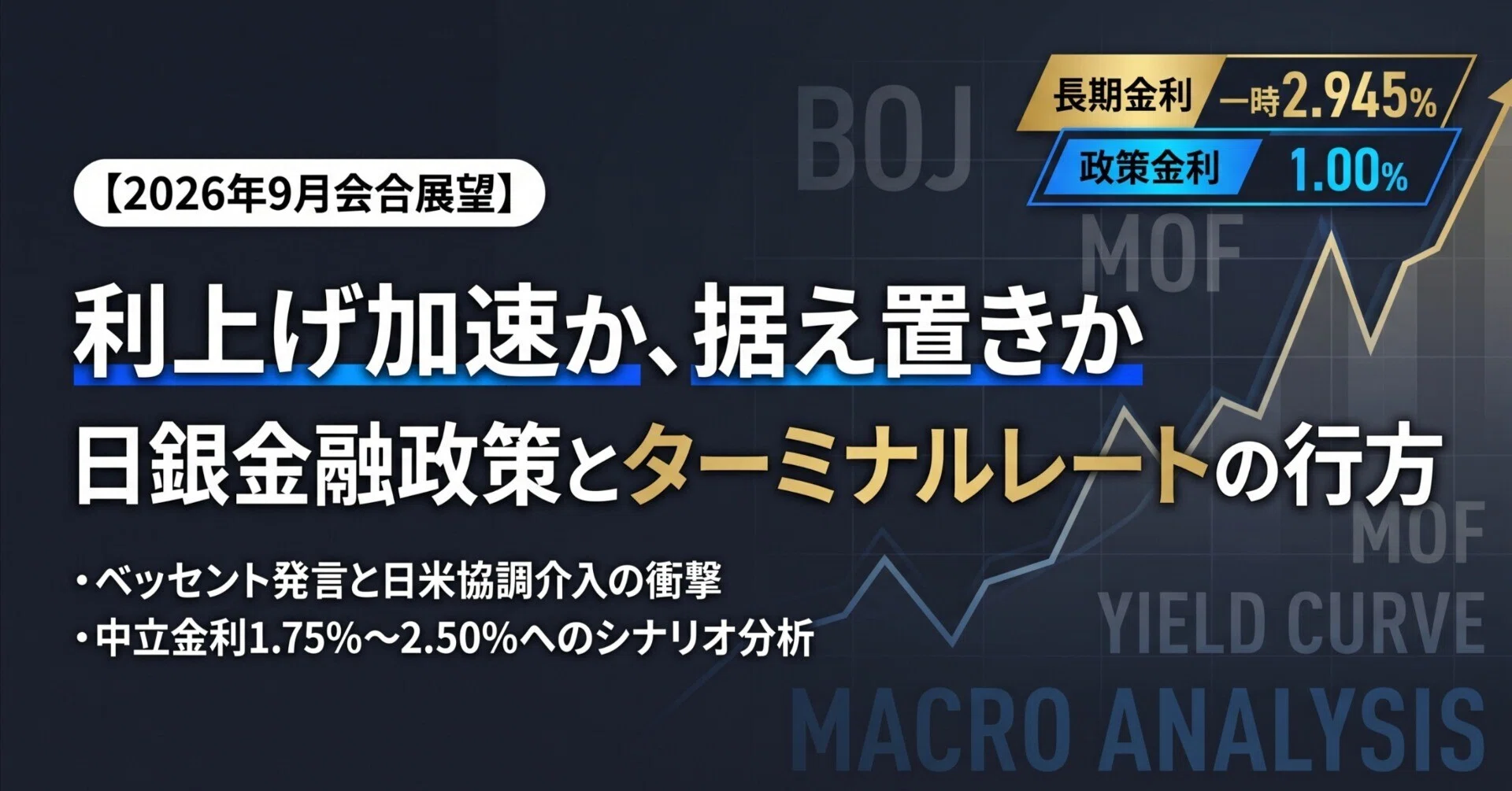 21金融市場見通し 【2026年9月日銀金融政策決定会合と中長期的な利上げ