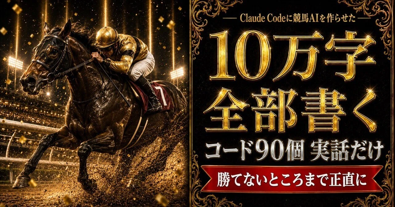 競馬AI解体新書｜Claude Codeに競馬AIを作らせて、勝てないところまで