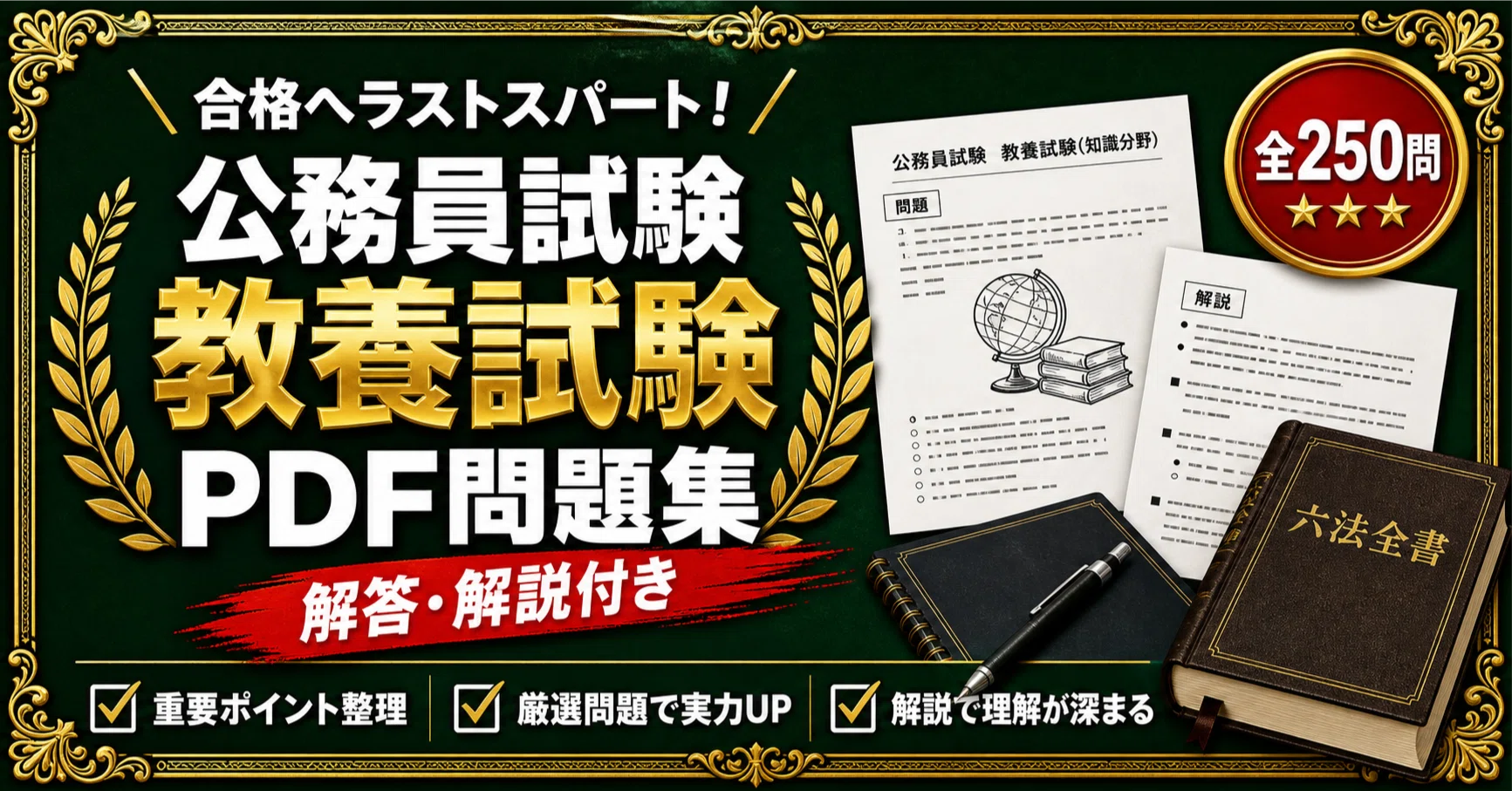 公務員試験 教養試験 対策問題集 全2冊セット｜スタディルーム資格