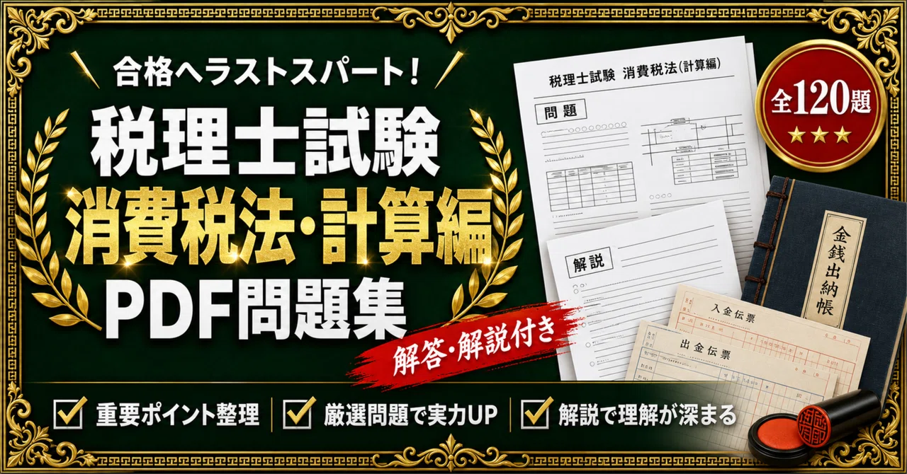 税理士試験 消費税法 計算ドリル 事例形式・途中式を1行も省かない全