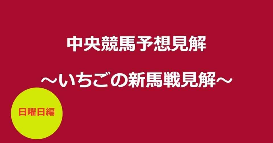 ７月１９日 中央競馬新馬戦予想見解 いちご Note