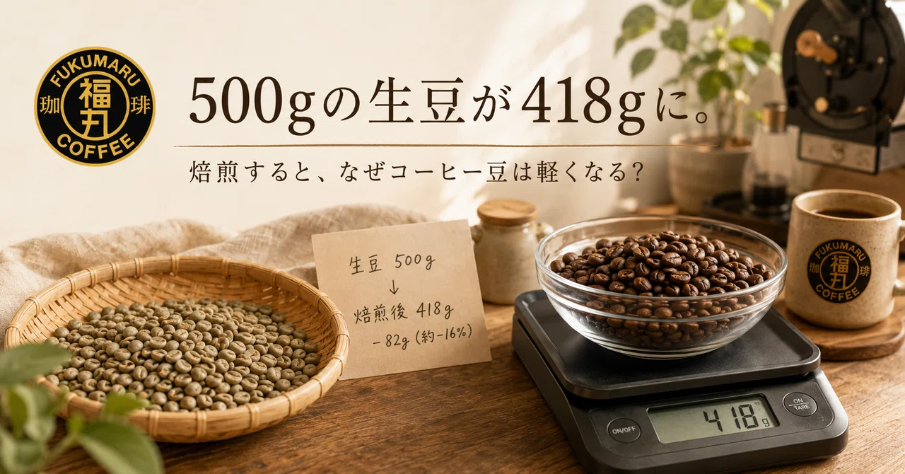 500gの生豆が418gに。減った82gはどこへ？｜福丸珈琲｜焙煎士mami