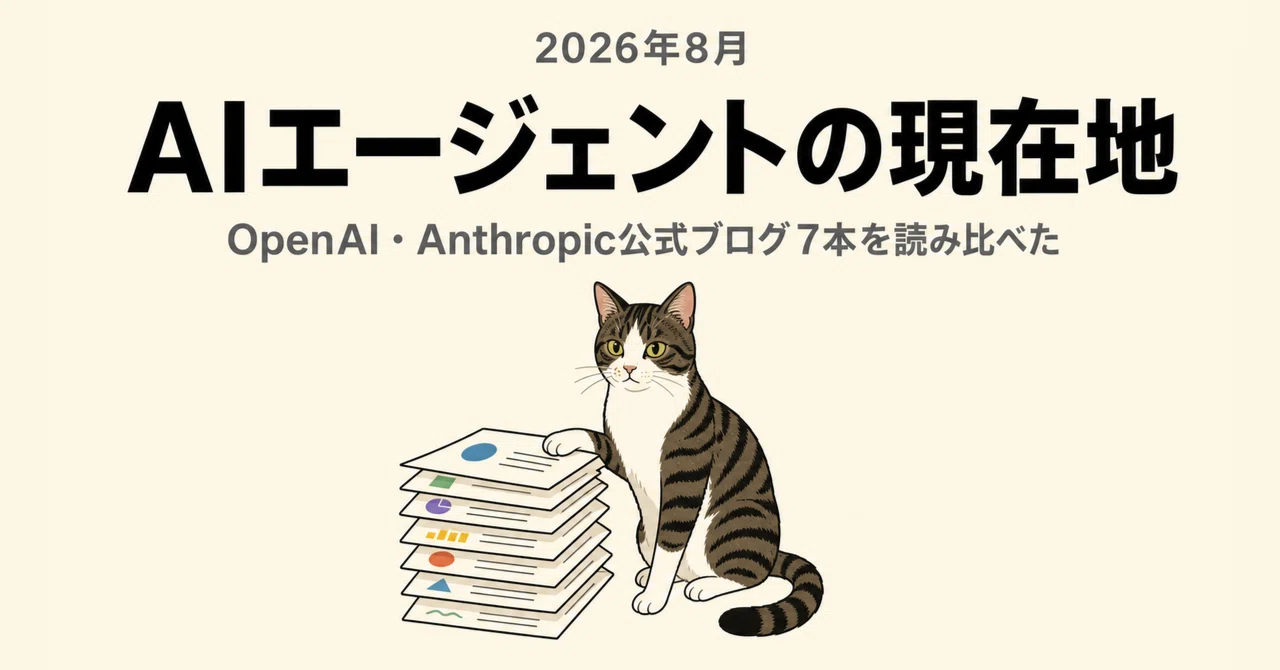 2026年8月、AIエージェントの現在地 — OpenAI・Anthropic公式ブログ7本