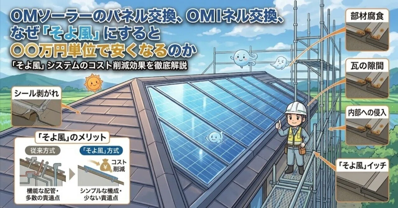 そよ風様確認ページ OMソーラーのパネル交換、なぜ「そよ風」にすると○○万円単位で安く