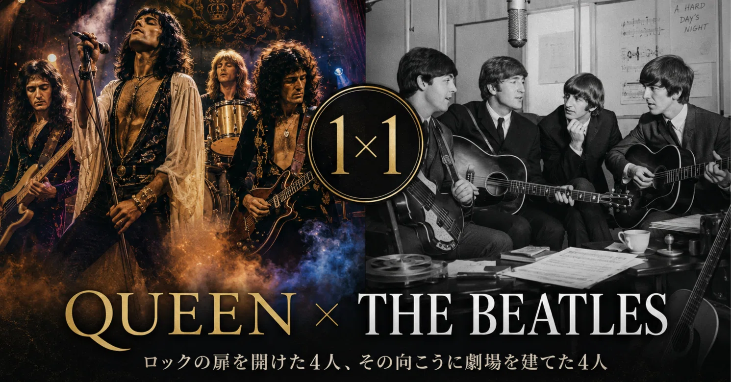 レコード男子｜1×1｜③│Queen × The Beatles｜ロックの扉を開けた4人