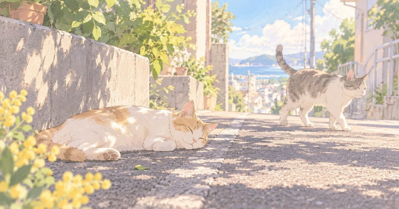 ⭐︎お花やネコちゃん ⭐︎ 3行日記｜ねこちゃんの夏｜こゆび