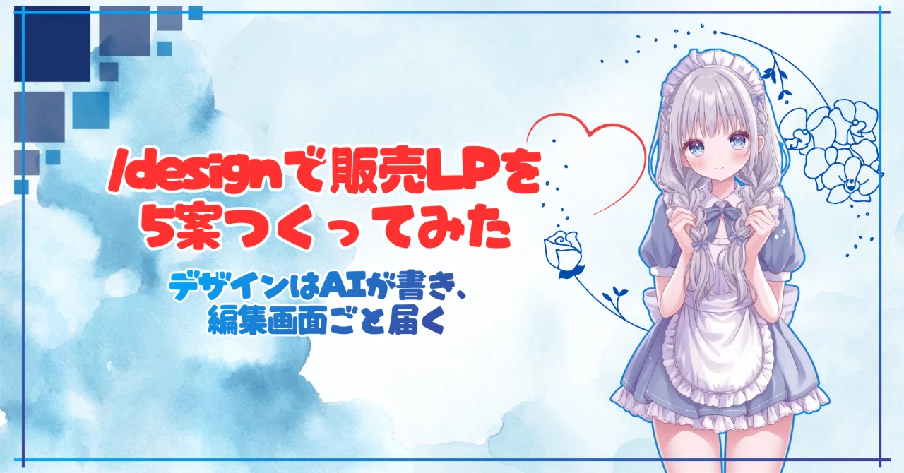 Claude Code の /design で販売LPを5案つくってみた — 出てきたのは