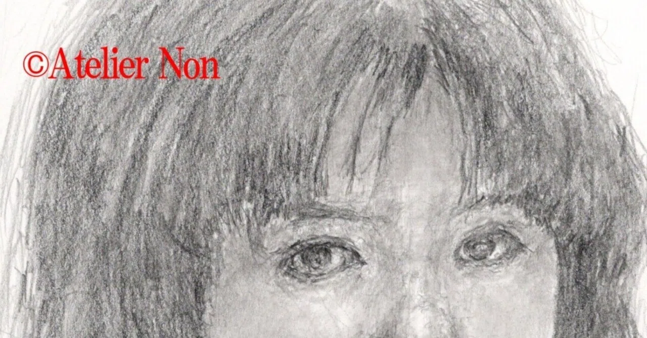 鉛筆画(原画) 「人見知り」 鉛筆画】見つめる｜Atelier Non