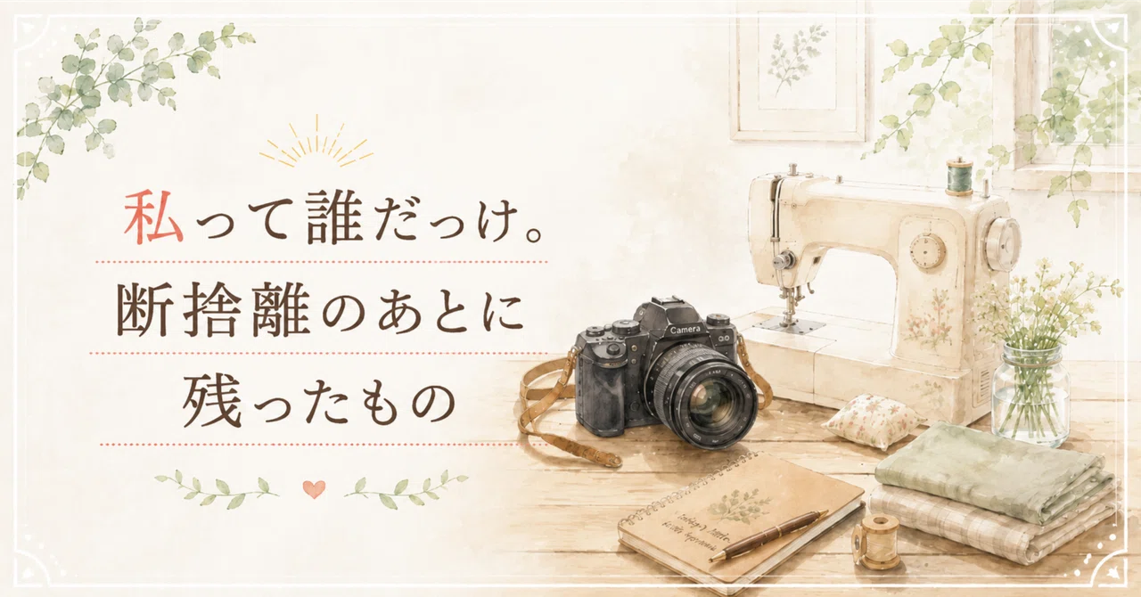 私って誰だっけ。断捨離のあとに残ったもの｜きなこ