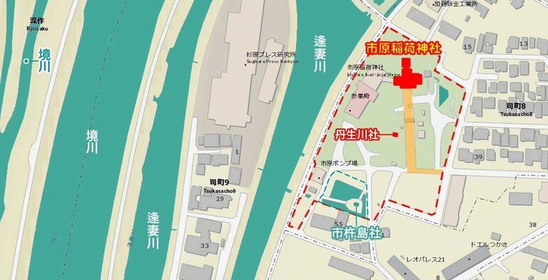 1市原稲荷神社末社丹生川社MAP