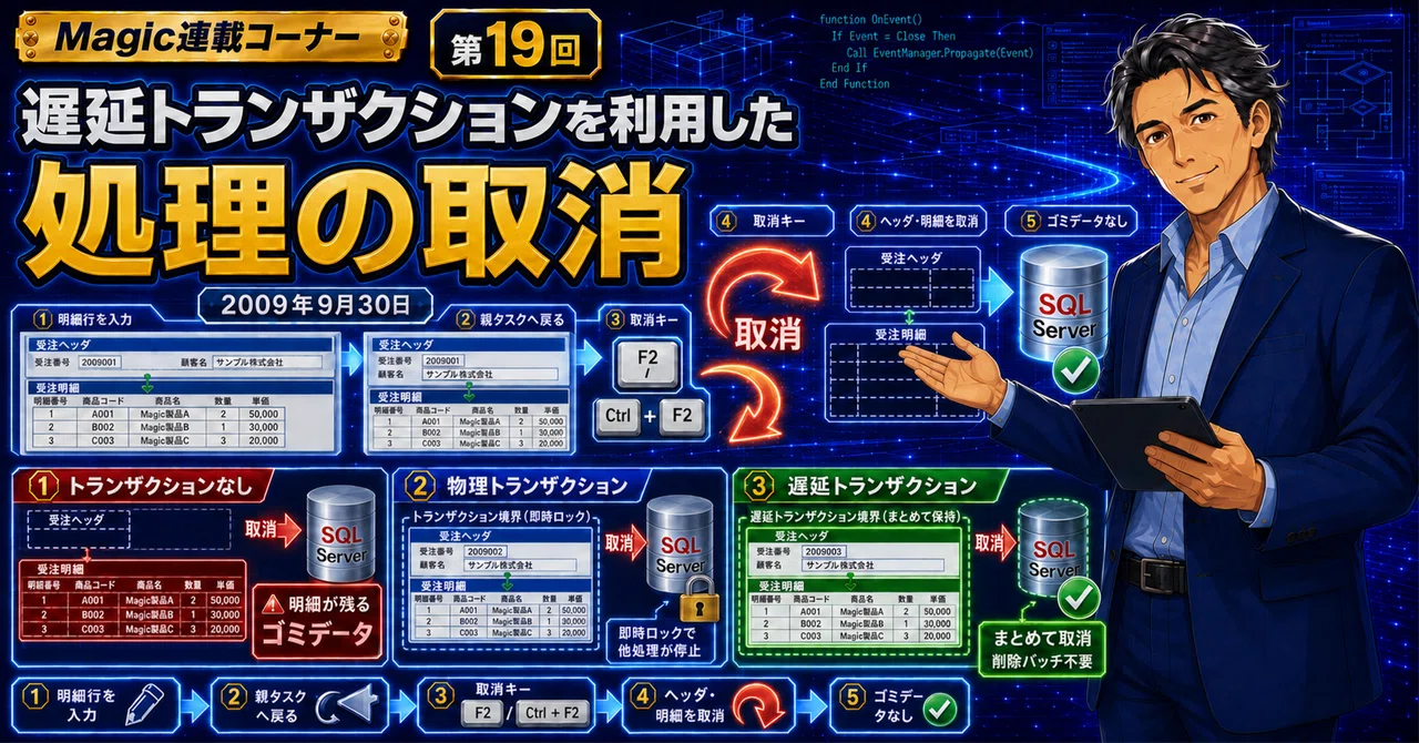第19回 遅延トランザクションを利用した、処理の取消｜Magic連載コーナー