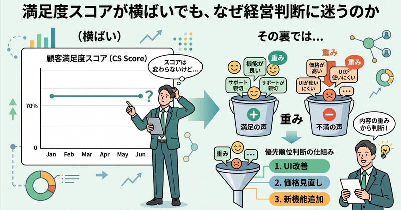 満足度スコアが横ばいでも、なぜ経営判断に迷うのか