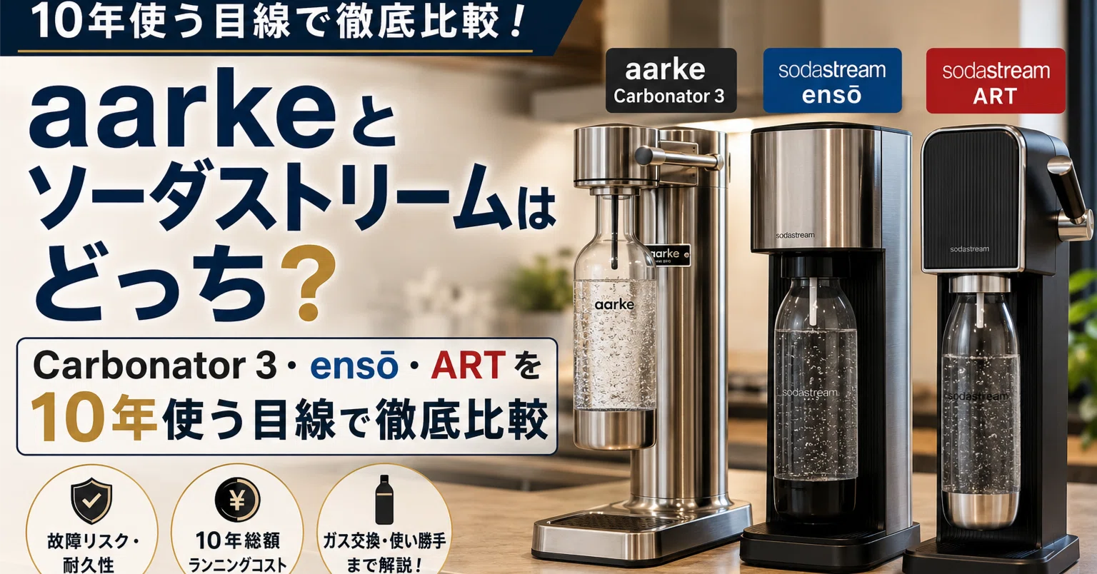 aarkeとソーダストリームはどっち？Carbonator 3・ensō・ARTを10年使う